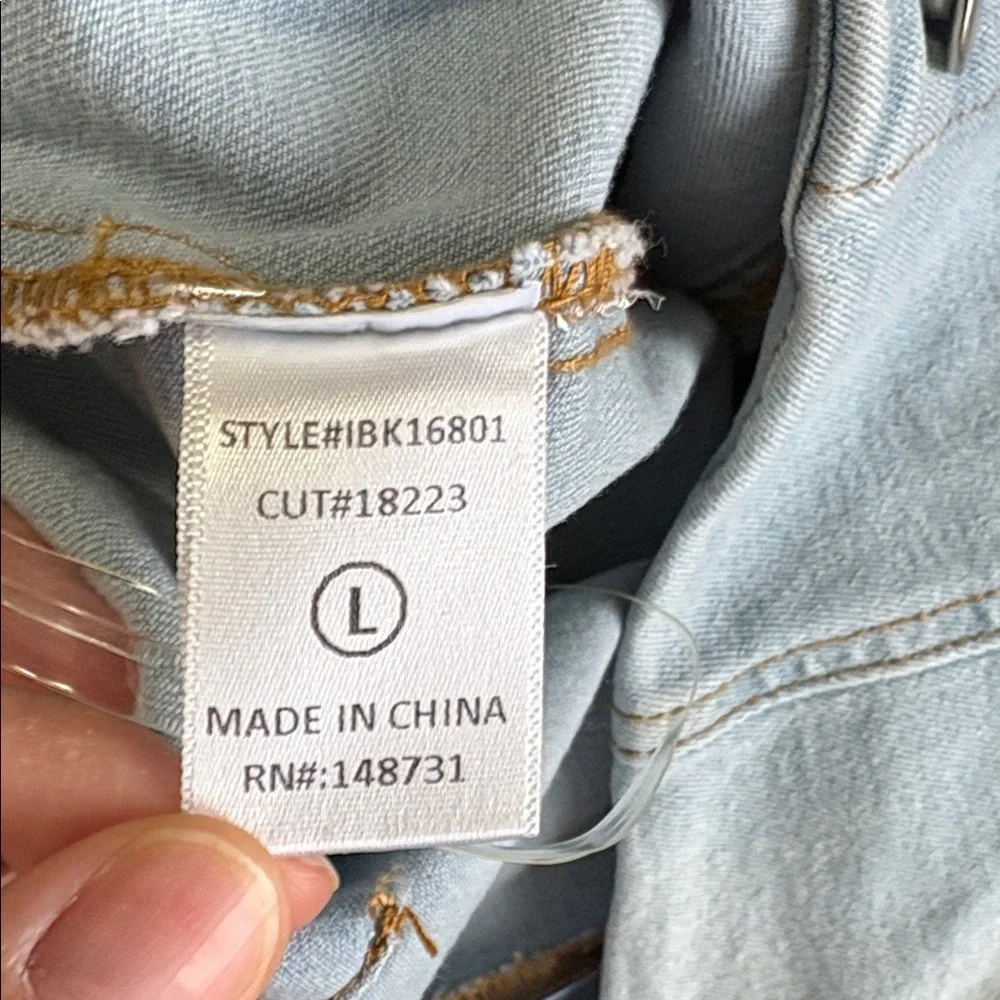 Blue Blush Denim Button-Front Skirt - Size Large